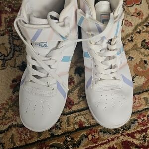 Fila White and Pink Athletic Shoes